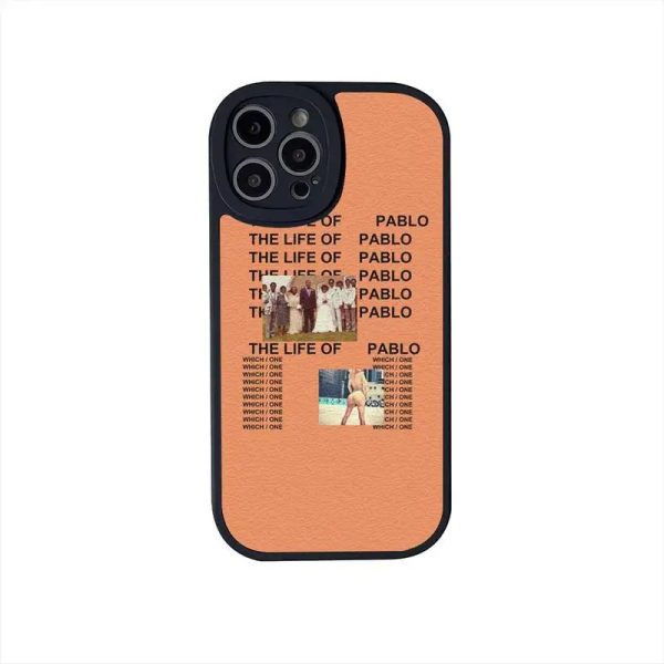 Kanye West YE rapper leather iPhone case with lens guard