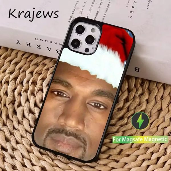 Funny Kanye West phone case with magnetic charging for iPhone