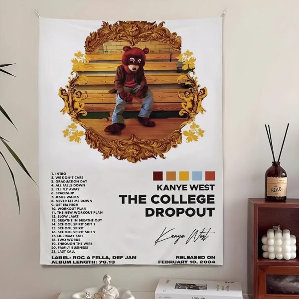 Kanye West urban microfiber wall art tapestry for bedroom and outdoor decoration