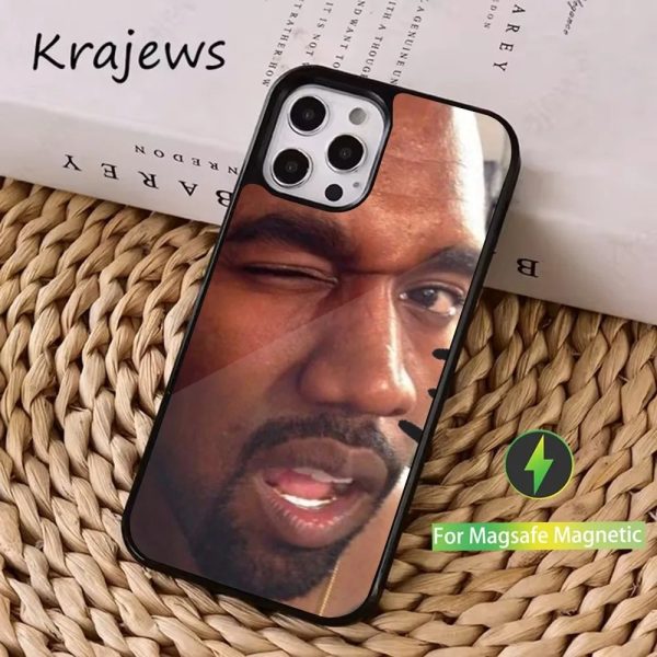 Funny Kanye West phone case with magnetic charging for iPhone