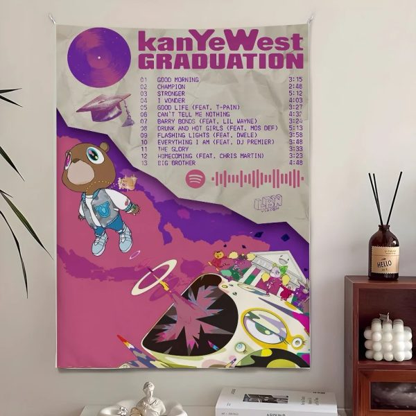 Kanye West urban microfiber wall art tapestry for bedroom and outdoor decoration