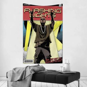 Kanye West room decor wall tapestry, modern hip hop art