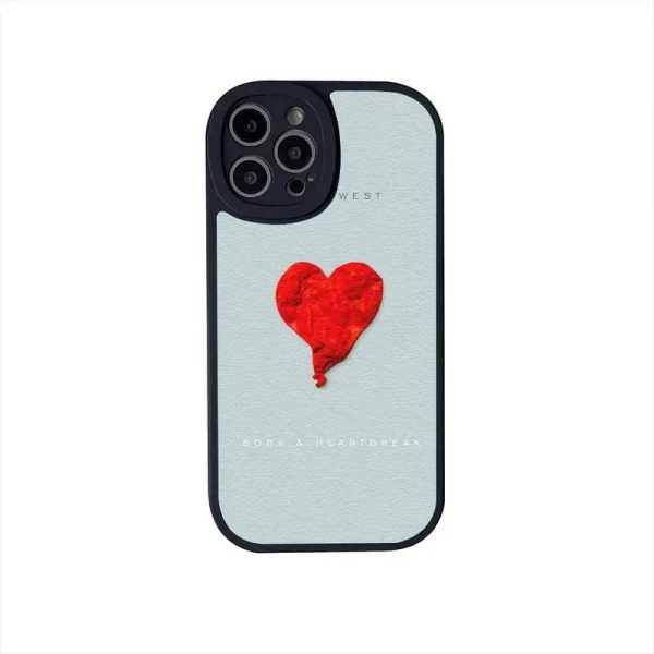Kanye West YE rapper leather iPhone case with lens guard