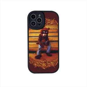 Kanye West YE rapper leather iPhone case with lens guard