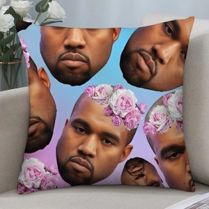 Kanye West meme cushion cover, double-sided short plush, funny home decor